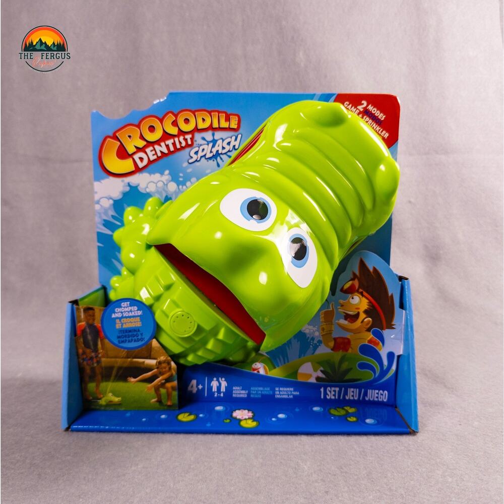 Hasbro Crocodile Dentist Splash Game & Sprinkler Outdoor Water Toy For Kids 4+
